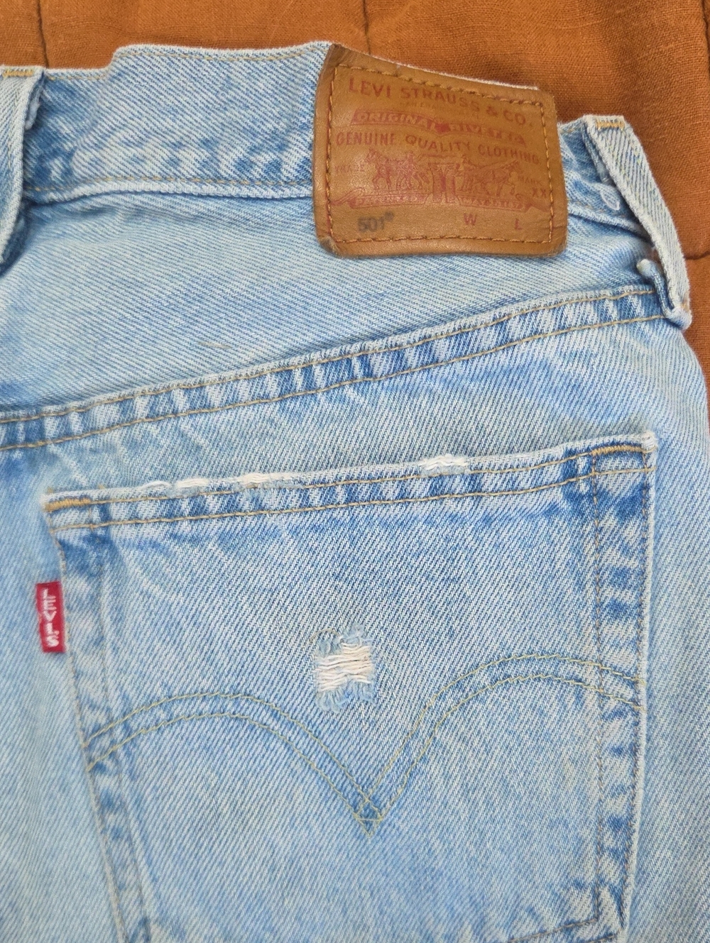 Levi's 501 Distressed Cutoff Shorts - Light Wash Denim - Button Fly